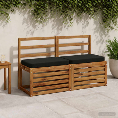 2-Piece Bench Cushions VUGHT 2 pcs 100% Polyester Black