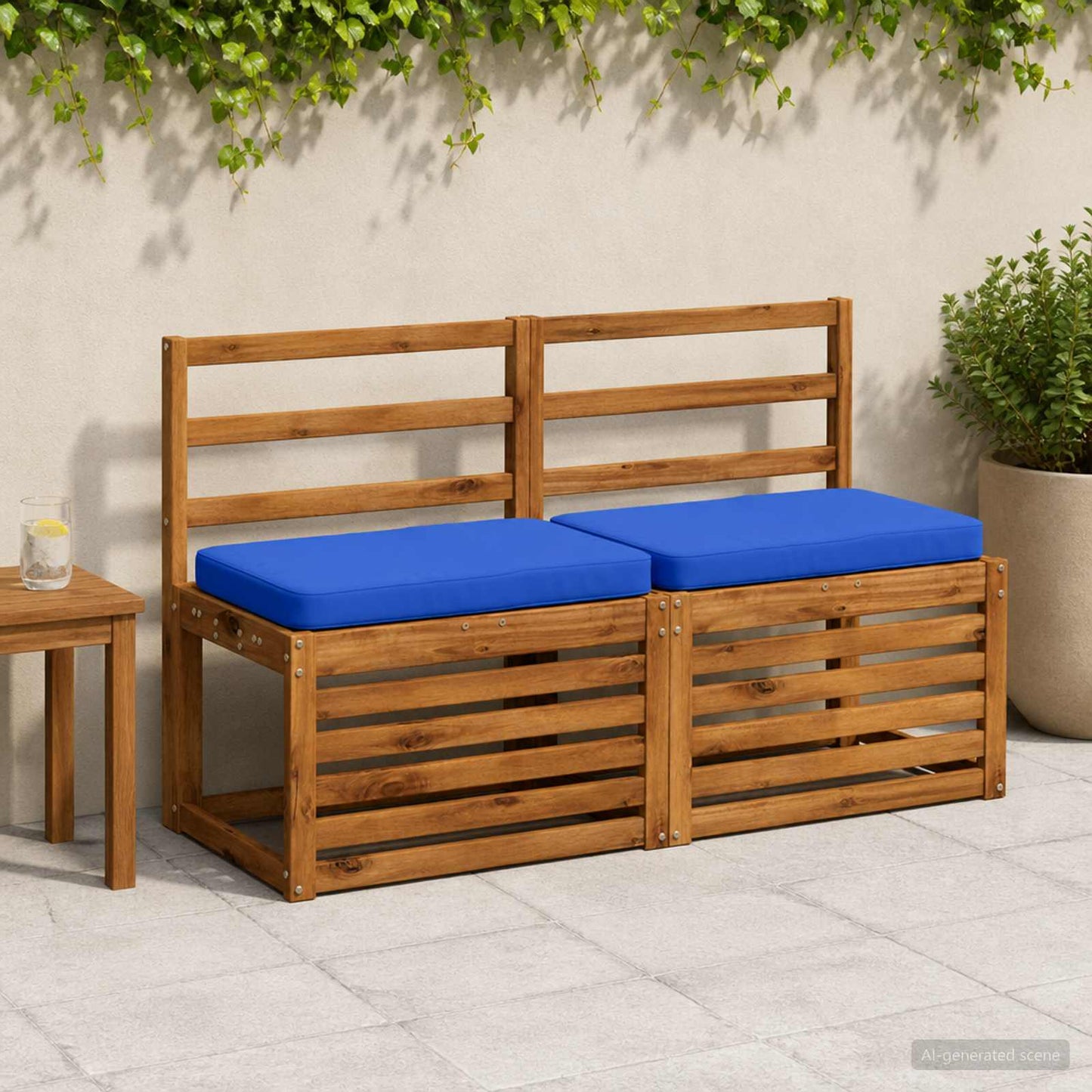 2-Piece Bench Cushions VUGHT 2 pcs 100% Polyester Royal Blue