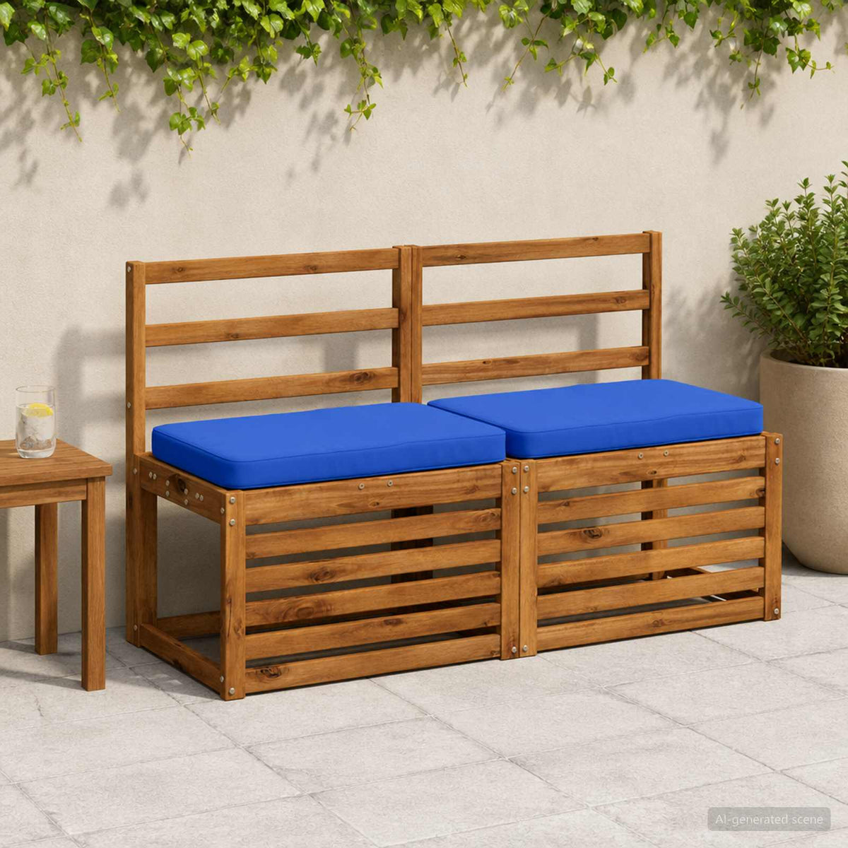 1-Piece Bench Cushion VUGHT 100% Polyester Royal Blue
