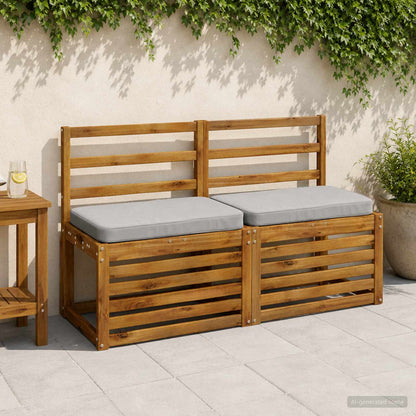 1-Piece Bench Cushion VUGHT 100% Polyester Grey 60 x 40 x 5 cm