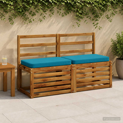 2-Piece Bench Cushions VUGHT 2 pcs 100% Polyester Light Blue