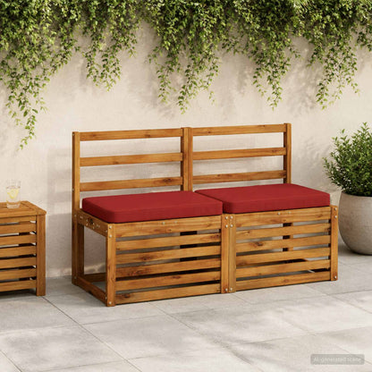 1-Piece Bench Cushion VUGHT 100% Polyester Wine Red
