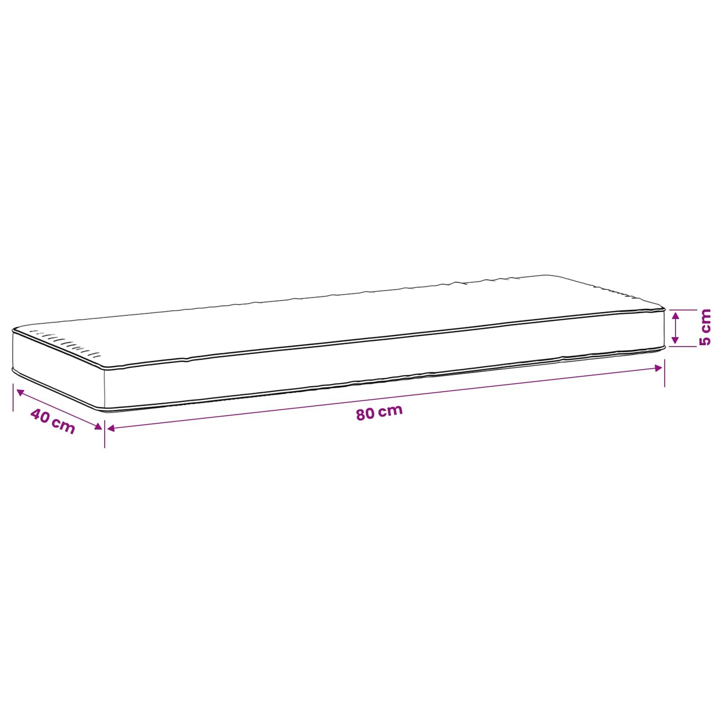 1-Piece Bench Cushion VUGHT 100% Polyester Red 80 x 40 x 5 cm