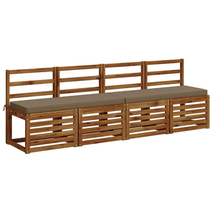 2-Piece Bench Cushions VUGHT 2 pcs 100% Polyester Taupe