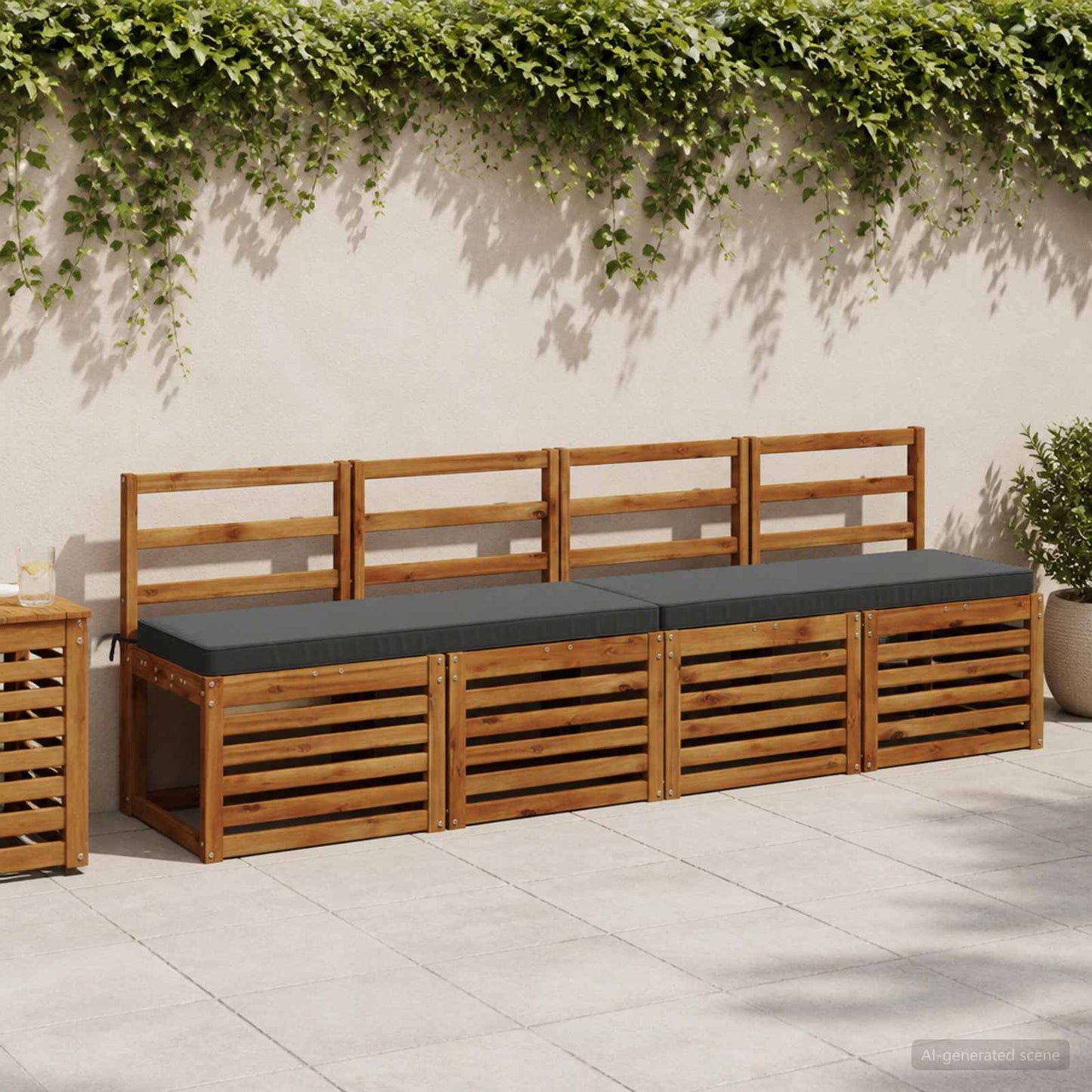 2-Piece Bench Cushions VUGHT 2 pcs 100% Polyester Anthracite