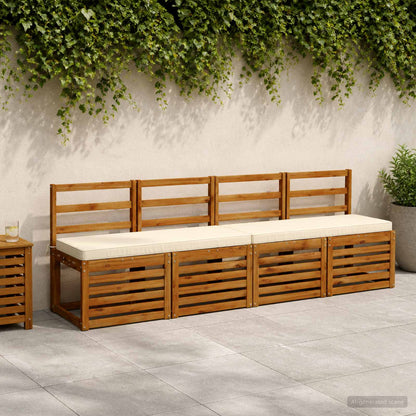 2-Piece Bench Cushions VUGHT 2 pcs 100% Polyester Cream