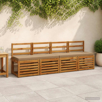 2-Piece Bench Cushions VUGHT 2 pcs 100% Polyester Taupe