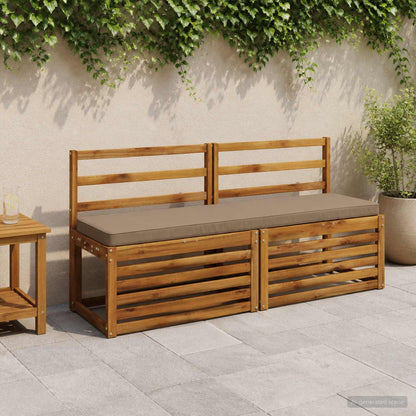 2-Piece Bench Cushions VUGHT 2 pcs 100% Polyester Taupe