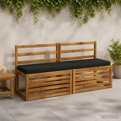 2-Piece Bench Cushions VUGHT 2 pcs 100% Polyester Black