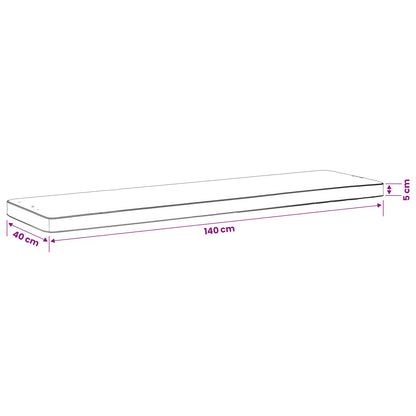 1-Piece Bench Cushion VUGHT 100% Polyester Grey 140 x 40 x 5 cm