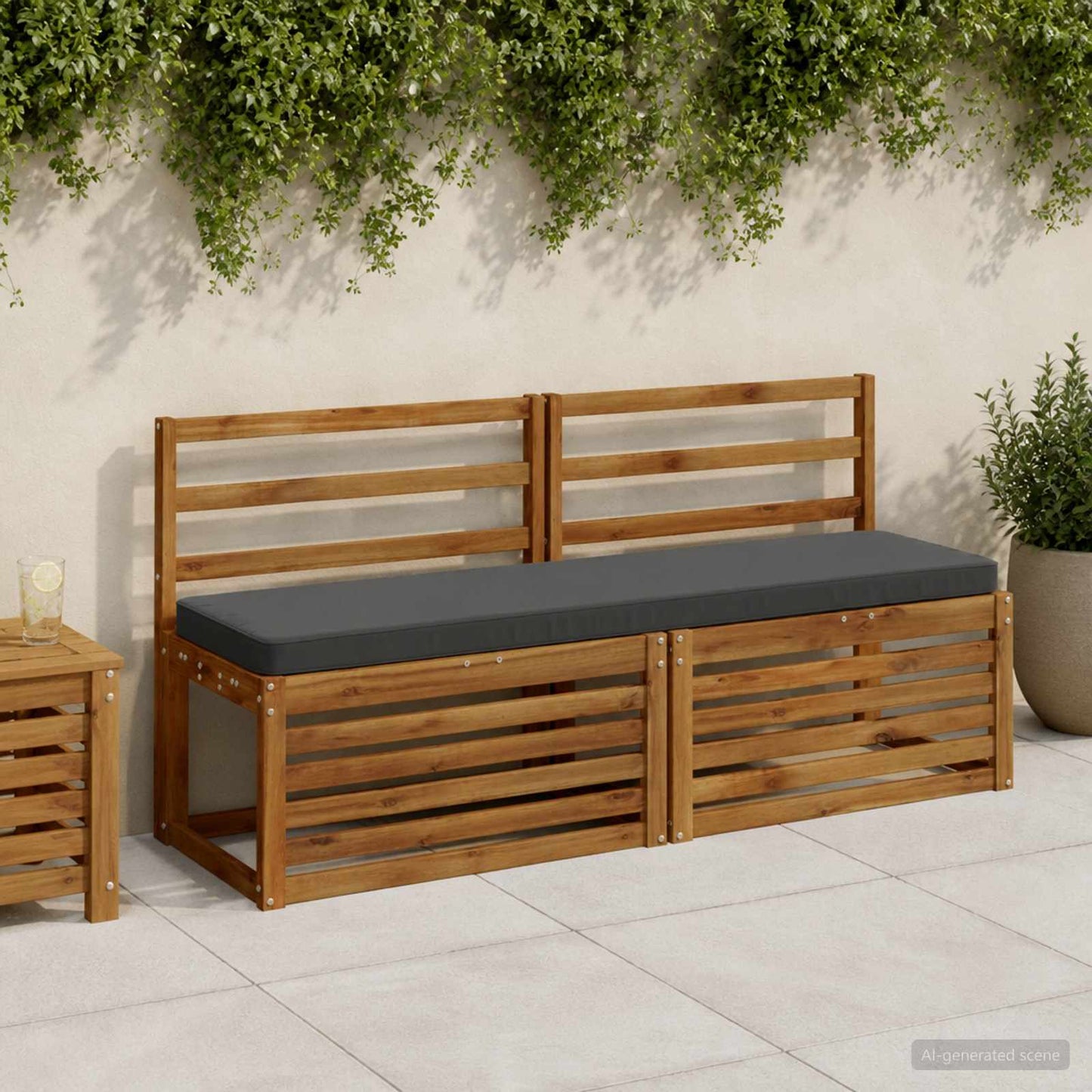 2-Piece Bench Cushions VUGHT 2 pcs 100% Polyester Anthracite