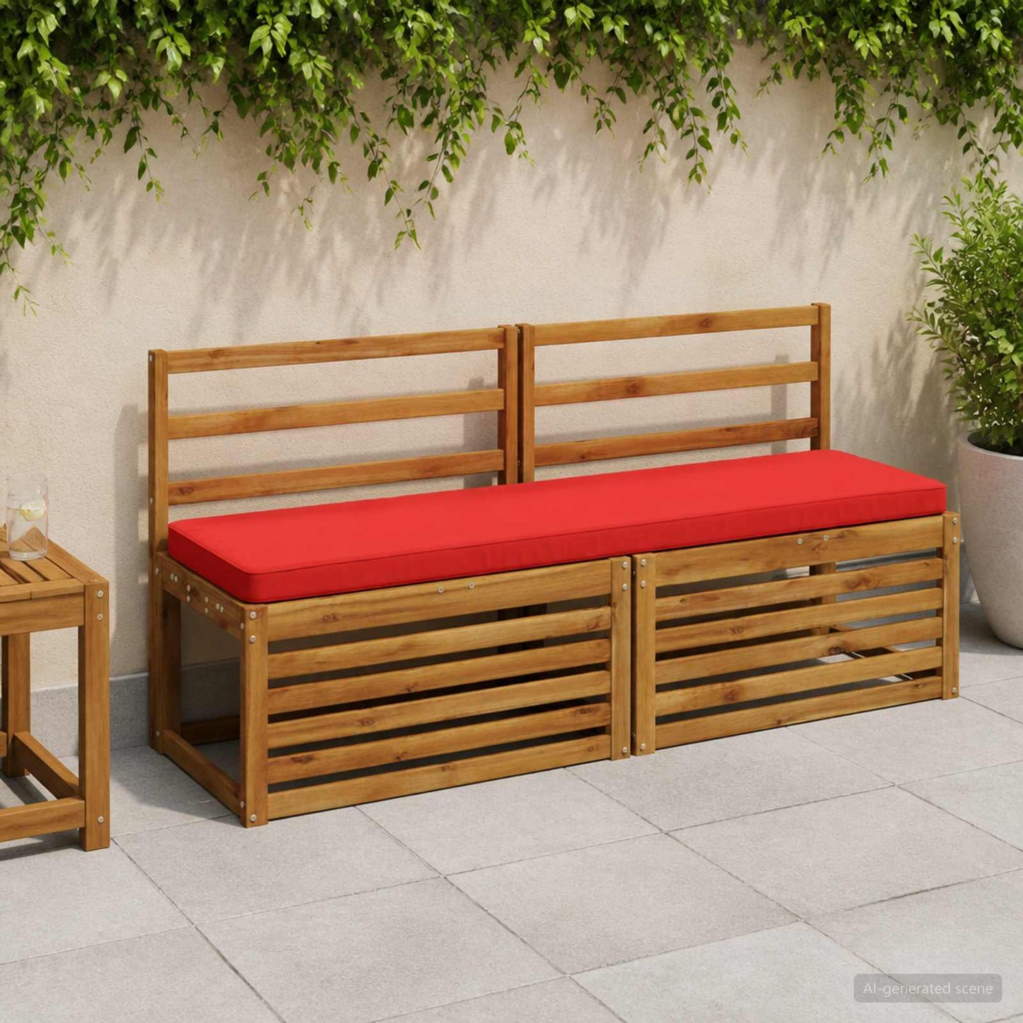 1-Piece Bench Cushion VUGHT 100% Polyester Red 150 x 40 x 5 cm