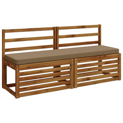 2-Piece Bench Cushions VUGHT 2 pcs 100% Polyester Taupe