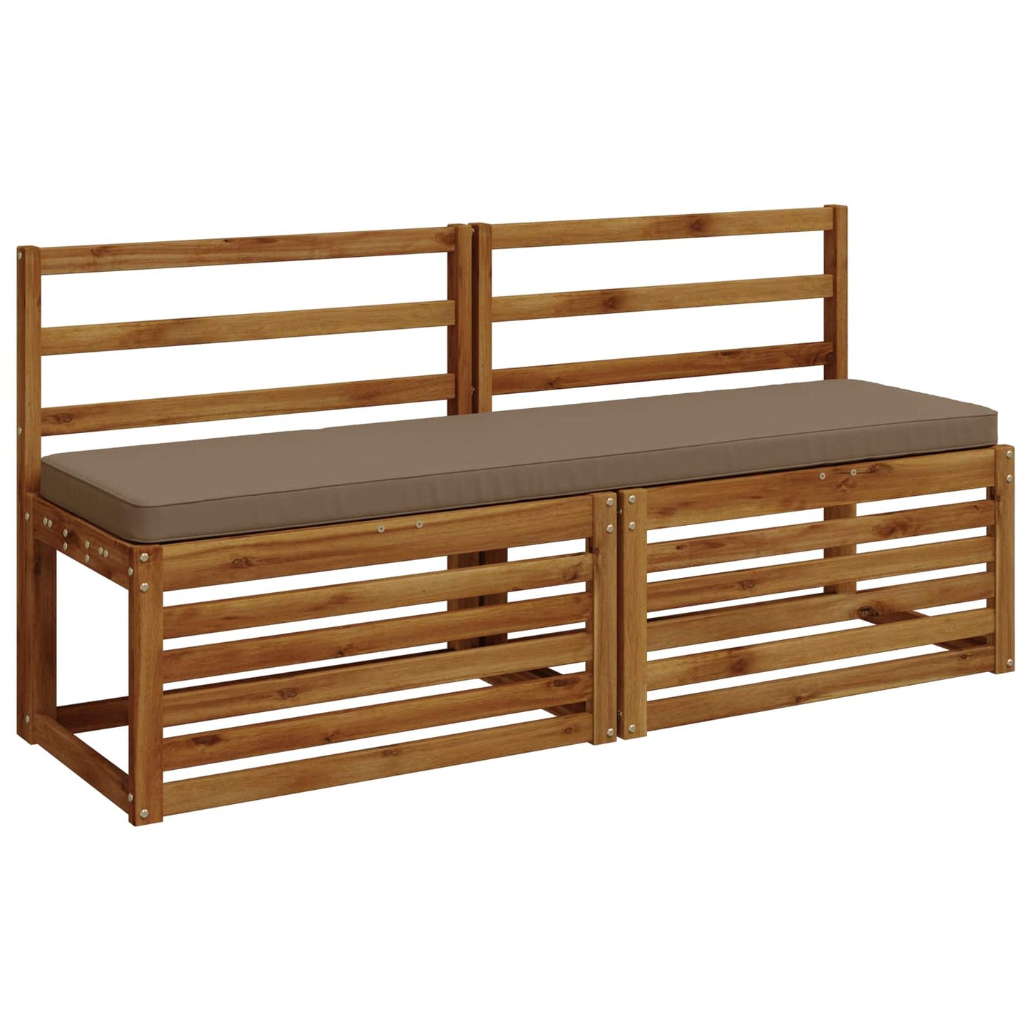 2-Piece Bench Cushions VUGHT 2 pcs 100% Polyester Taupe