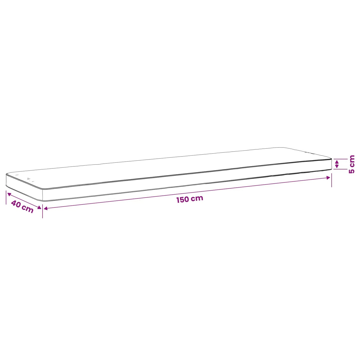 1-Piece Bench Cushion VUGHT 100% Polyester Beige