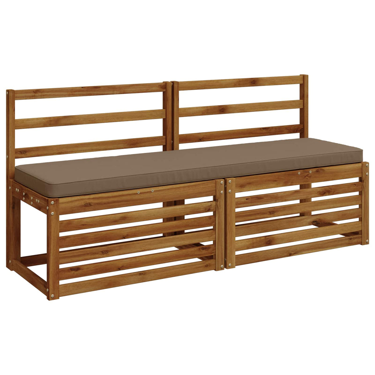 2-Piece Bench Cushions VUGHT 2 pcs 100% Polyester Taupe