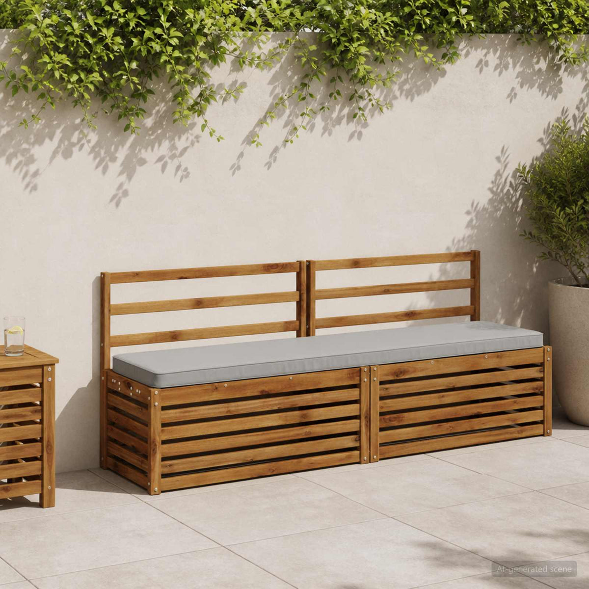 2-Piece Bench Cushions VUGHT 2 pcs 100% Polyester Grey