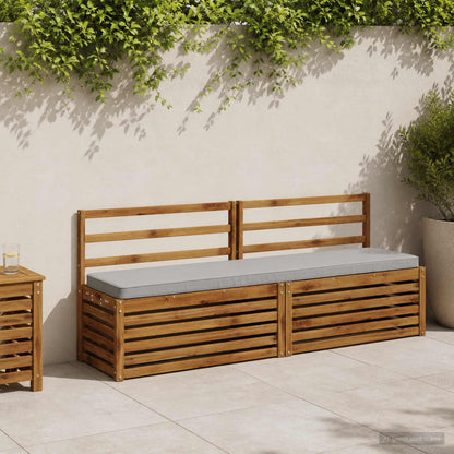 2-Piece Bench Cushions VUGHT 2 pcs 100% Polyester Grey
