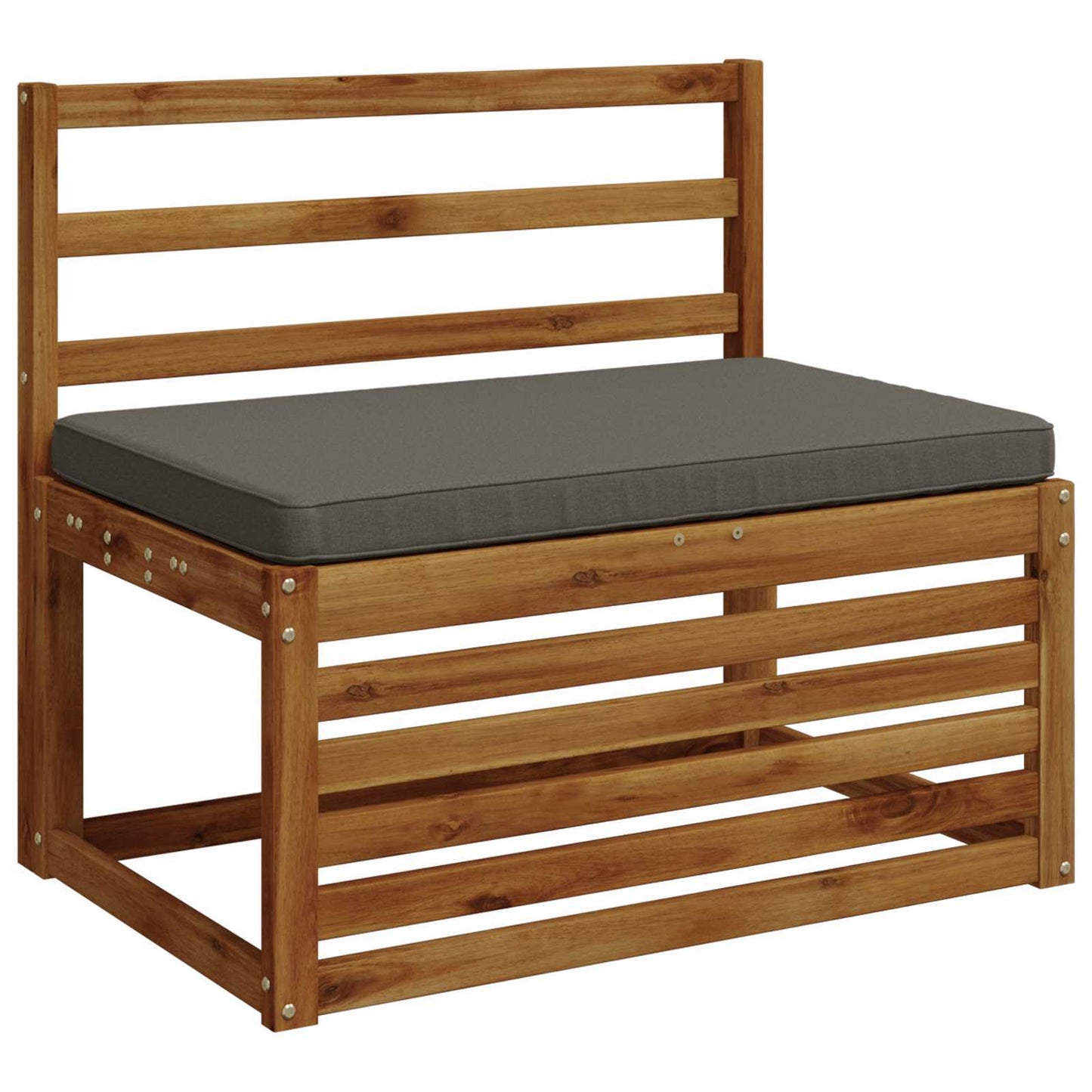 1-Piece Bench Cushion VUGHT 100% Polyester Grey 60 x 50 x 5 cm
