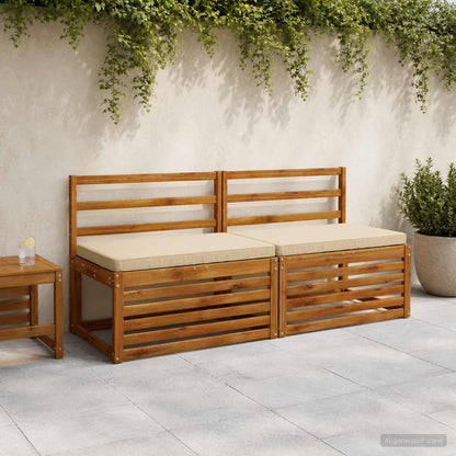1-Piece Bench Cushion VUGHT 100% Polyester Beige 60 x 50 x 5 cm