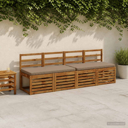 1-Piece Bench Cushion VUGHT 100% Polyester Taupe