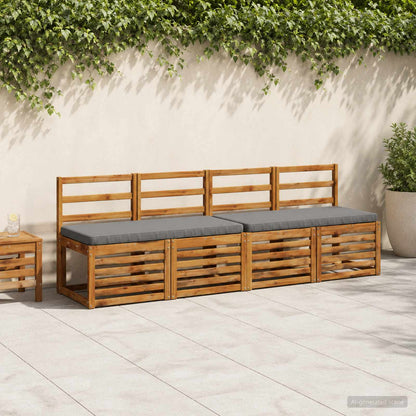 1-Piece Bench Cushion VUGHT 100% Polyester Grey 100 x 50 x 5 cm