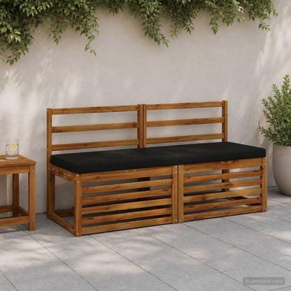 2-Piece Bench Cushions VUGHT 2 pcs 100% Polyester Black