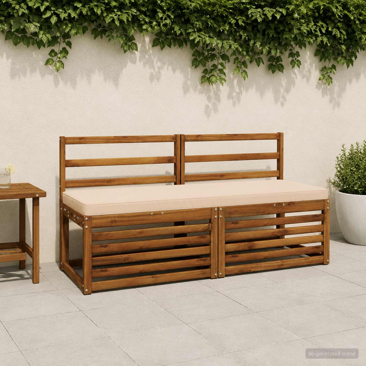 1-Piece Bench Cushion VUGHT 100% Polyester Cream