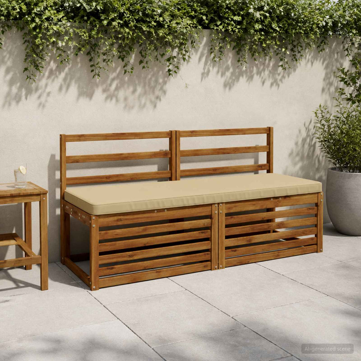 1-Piece Bench Cushion VUGHT 100% Polyester Beige