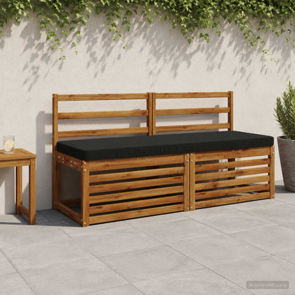 2-Piece Bench Cushions VUGHT 2 pcs 100% Polyester Black