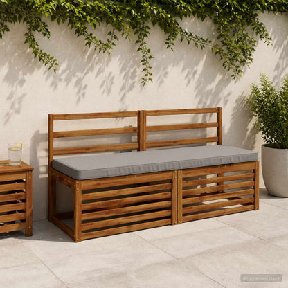 1-Piece Bench Cushion VUGHT 100% Polyester Grey 150 x 50 x 5 cm