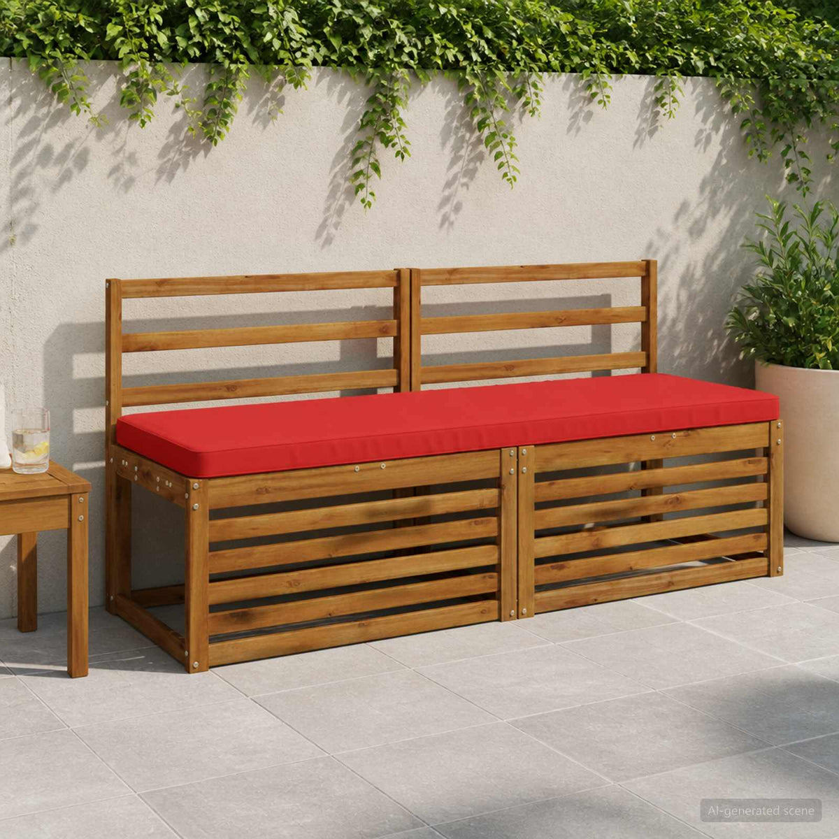 2-Piece Bench Cushions VUGHT 2 pcs 100% Polyester Red