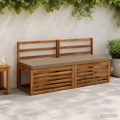 2-Piece Bench Cushions VUGHT 2 pcs 100% Polyester Taupe