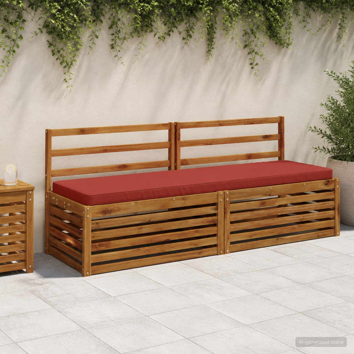 2-Piece Bench Cushions VUGHT 2 pcs 100% Polyester Red