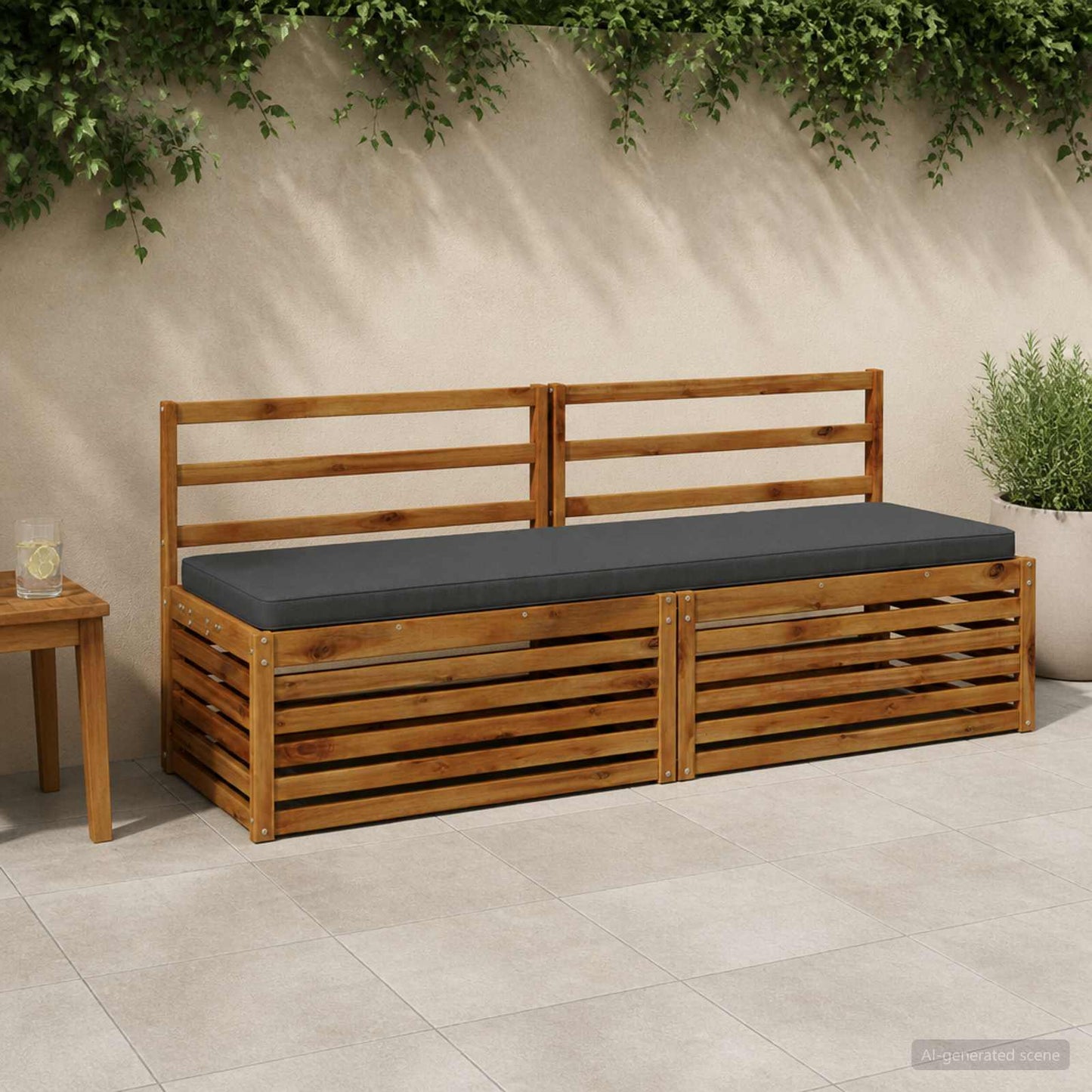 2-Piece Bench Cushions VUGHT 2 pcs 100% Polyester Anthracite