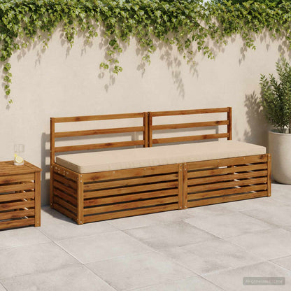 2-Piece Bench Cushions VUGHT 2 pcs 100% Polyester Cream