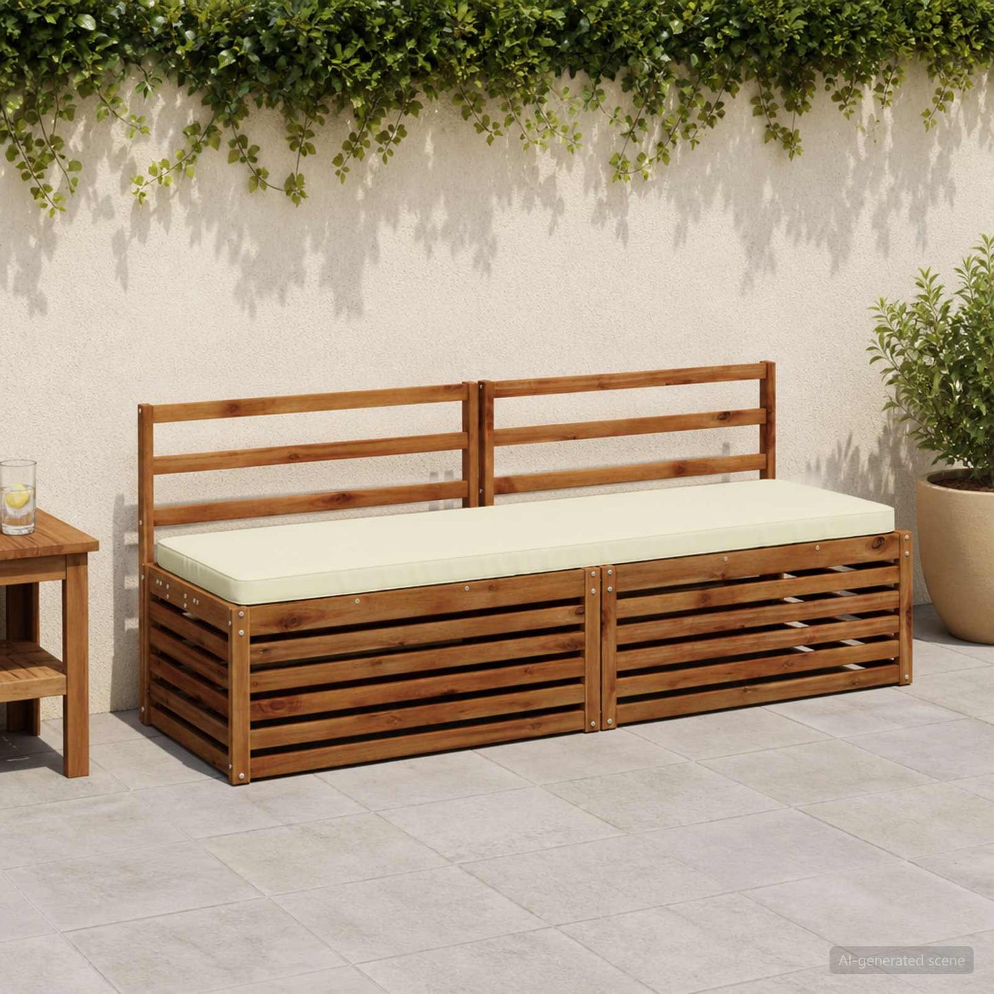 1-Piece Bench Cushion VUGHT 100% Polyester Cream