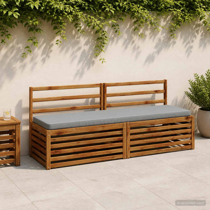 2-Piece Bench Cushions VUGHT 2 pcs 100% Polyester Grey