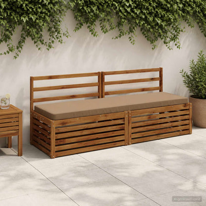 2-Piece Bench Cushions VUGHT 2 pcs 100% Polyester Taupe