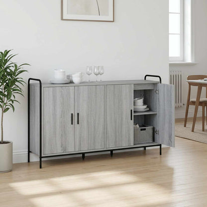 Sideboard Grey Sonoma 135 x 33 x 81 cm Engineered Wood