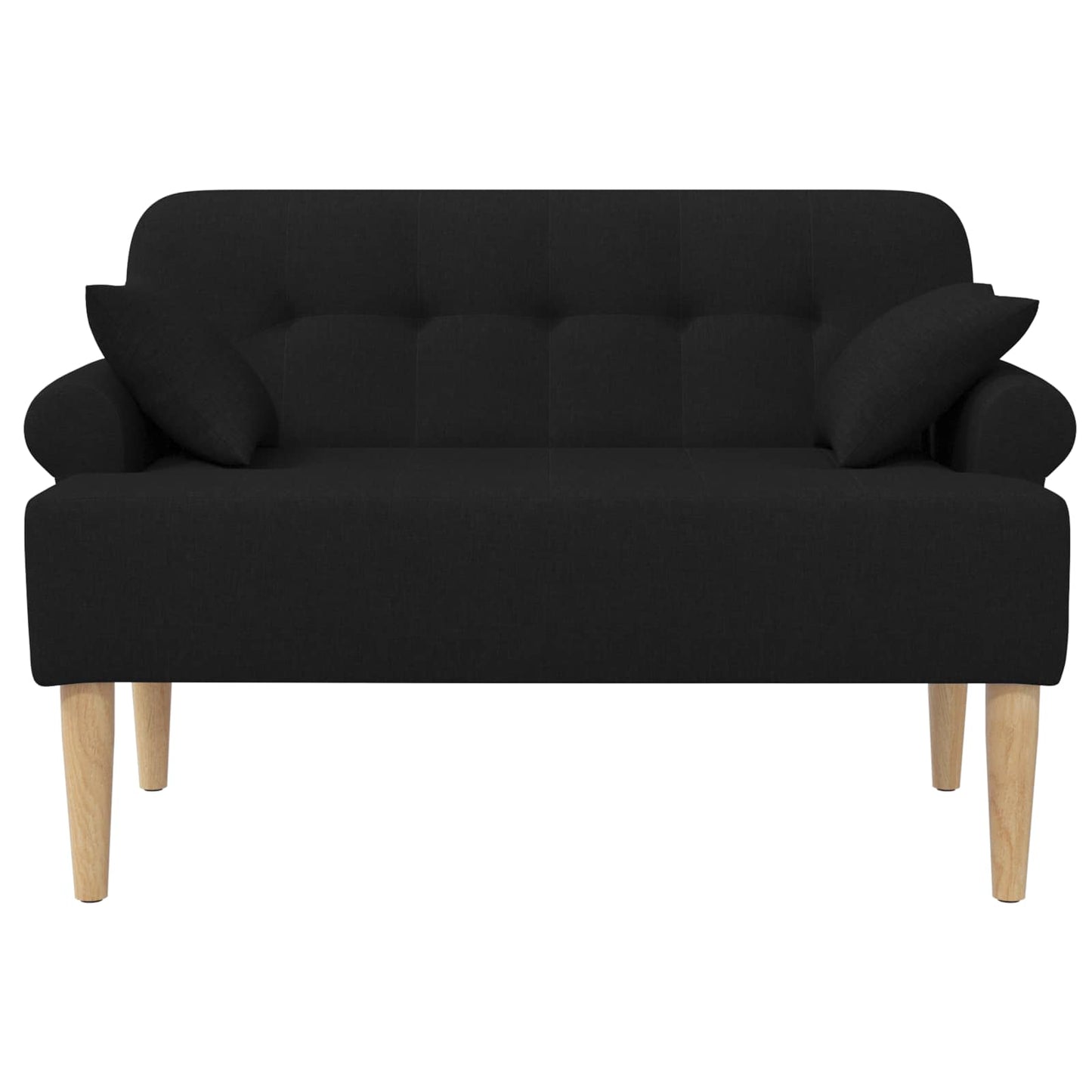 Loveseat with button tufted Black 47.24 x 25.59 x 31.10 in
