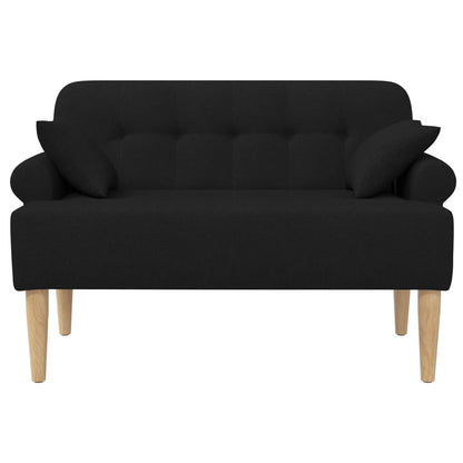 Loveseat with button tufted Black 47.24 x 25.59 x 31.10 in