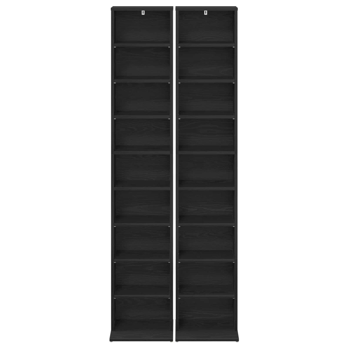 CD Cabinet 2 pcs Black Oak 33 x 23.5 x 175 cm Engineered Wood
