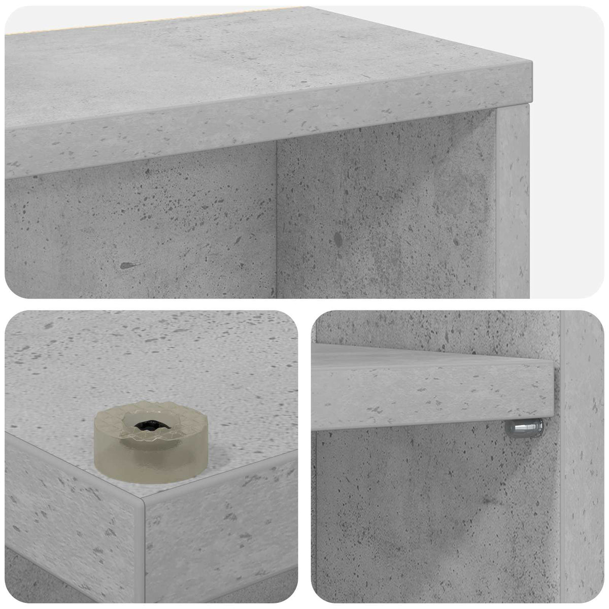CD Cabinet Concrete Grey 33 x 23.5 x 175 cm Engineered Wood