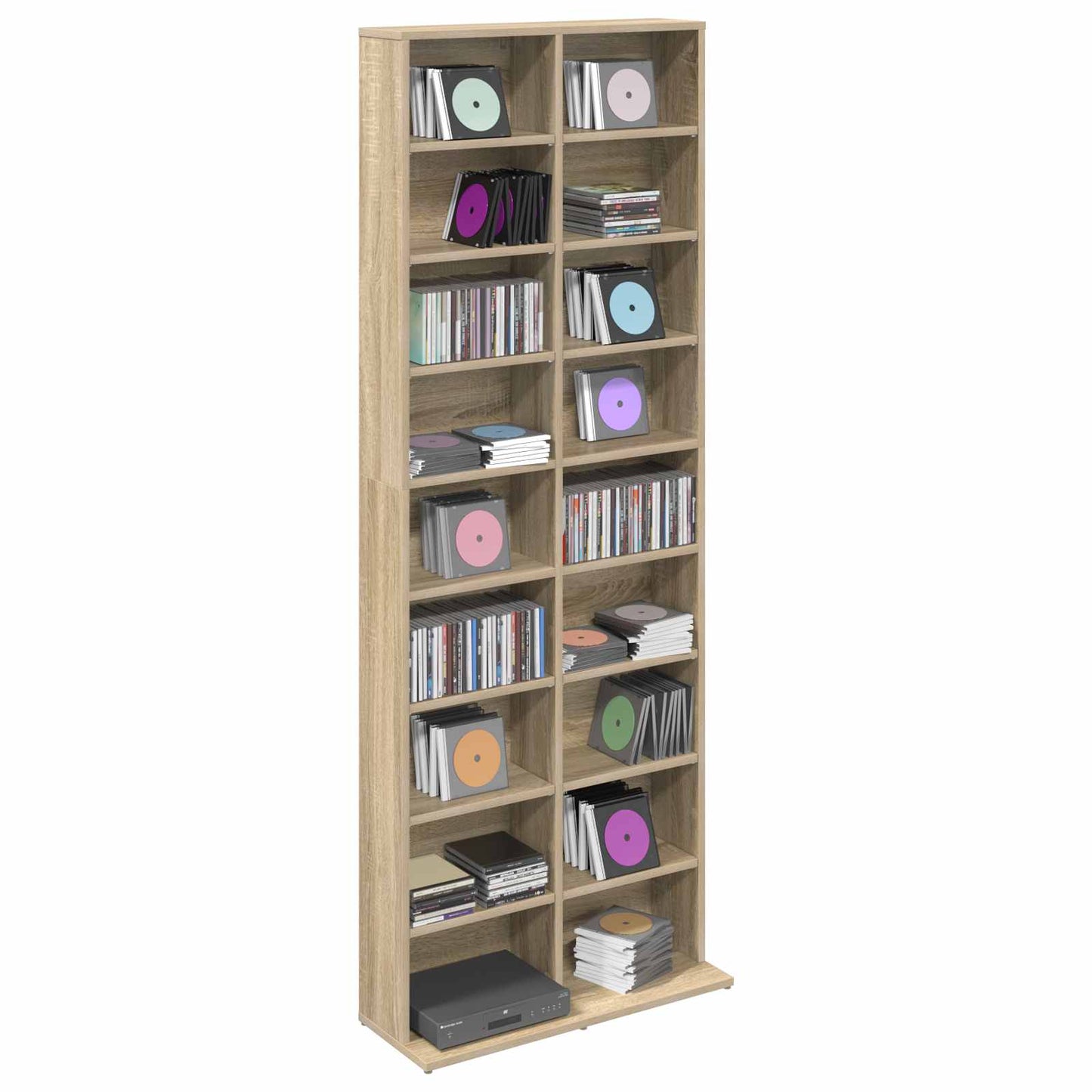 CD Cabinet Sonoma Oak 65 x 23.5 x 175 cm Engineered Wood