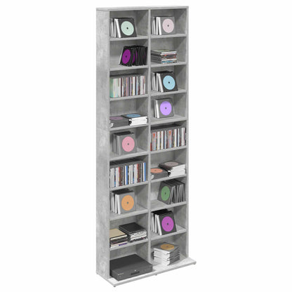 CD Cabinet Concrete Grey 65 x 23.5 x 175 cm Engineered Wood