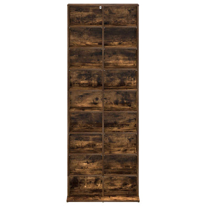 CD Cabinet Smoked Oak 65 x 23.5 x 175 cm Engineered Wood