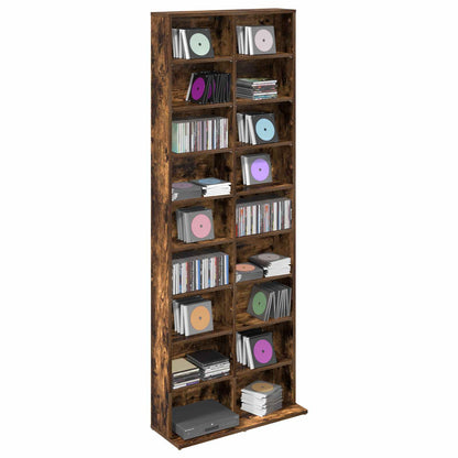 CD Cabinet Smoked Oak 65 x 23.5 x 175 cm Engineered Wood