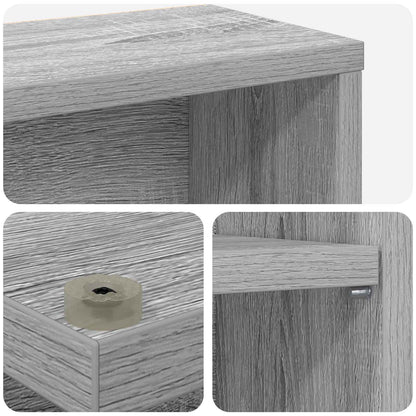 CD Cabinet Grey Sonoma 65 x 23.5 x 175 cm Engineered Wood