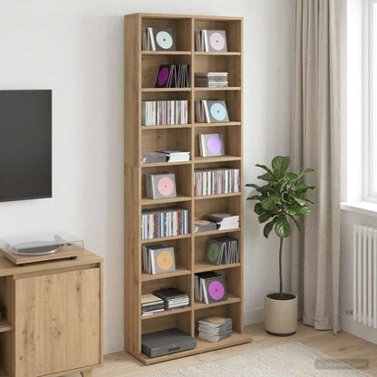 CD Cabinet Artisan Oak 65 x 23.5 x 175 cm Engineered Wood